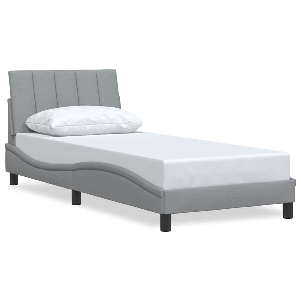 vidaXL Cadru de pat fără saltea, gri deschis, 90x200 cm, textil