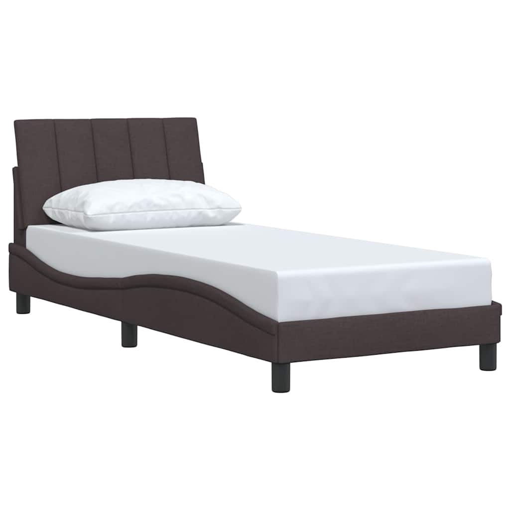 vidaXL Cadru de pat fără saltea, maro închis, 90x200 cm, textil