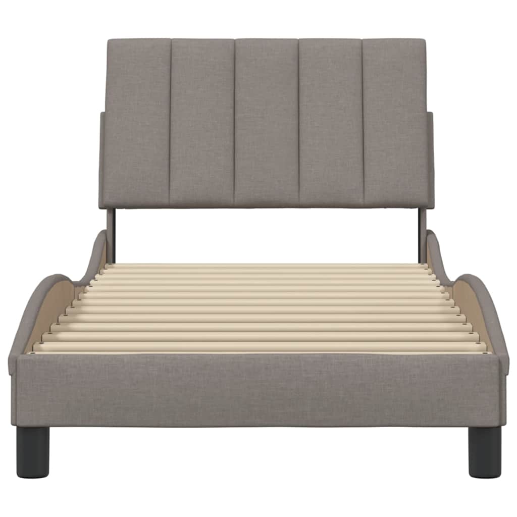 vidaXL Cadru de pat fără saltea Taupe 90x200 cm țesătură vidaXL Cadru de pat fără saltea Taupe 90x200 cm țesătură