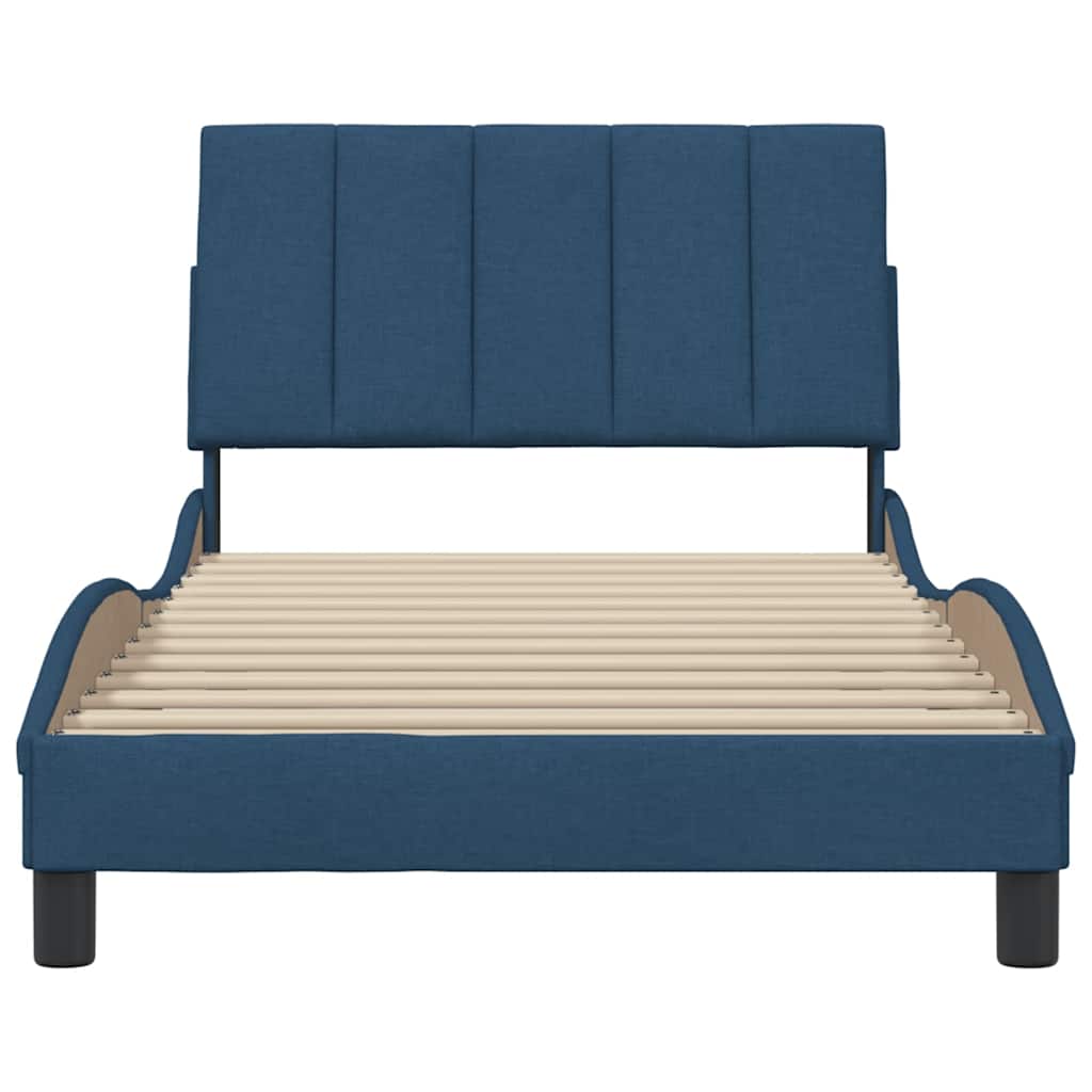 vidaXL Cadru de pat fără saltea țesătură albastră 100x200 cm vidaXL Cadru de pat fără saltea țesătură albastră 100x200 cm