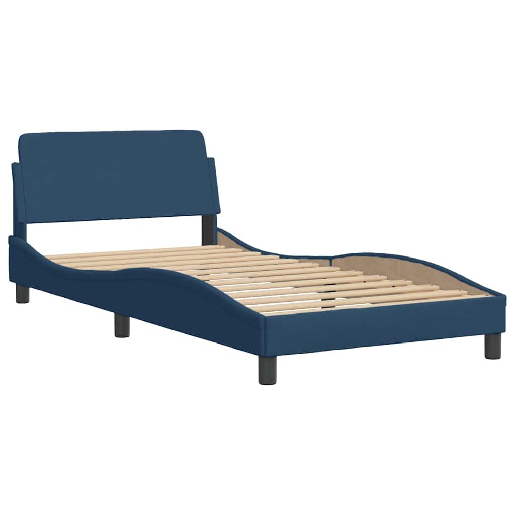 vidaXL Cadru de pat fără saltea țesătură albastră 100x200 cm vidaXL Cadru de pat fără saltea țesătură albastră 100x200 cm