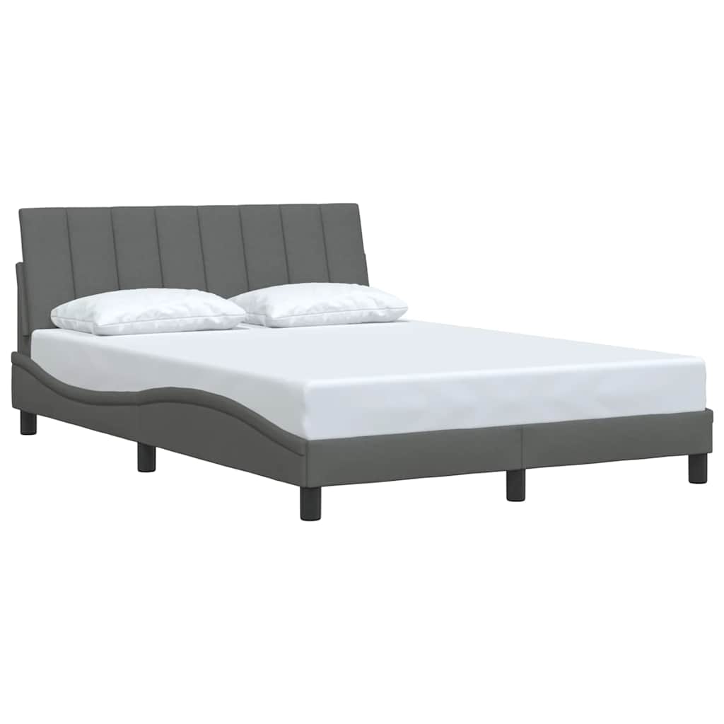 vidaXL Cadru de pat fără saltea, gri închis, 120x200 cm, textil