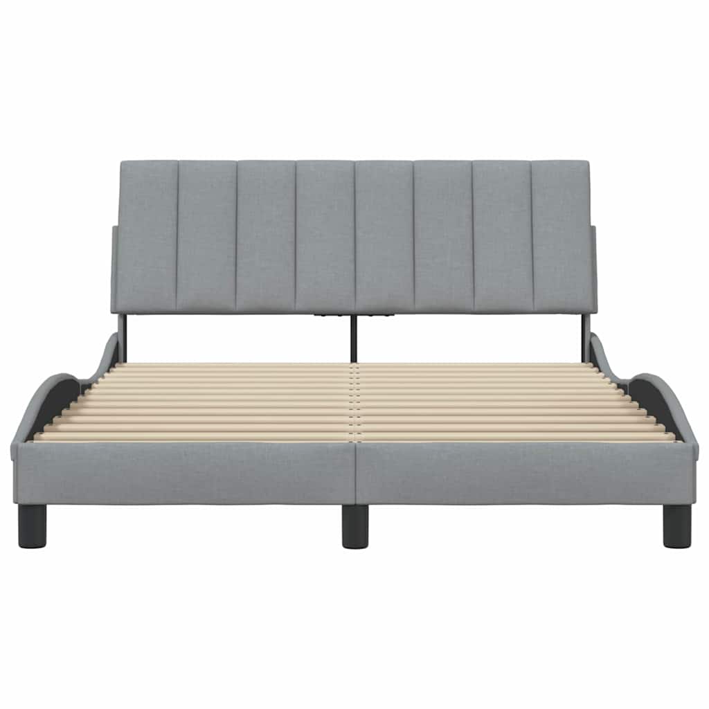 vidaXL Cadru de pat fără saltea, gri deschis, 140x190 cm, textil