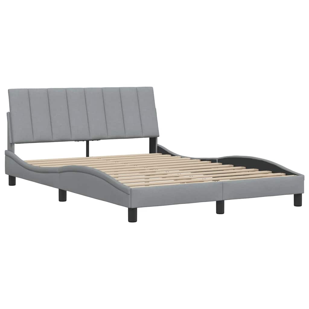 vidaXL Cadru de pat fără saltea, gri deschis, 140x190 cm, textil