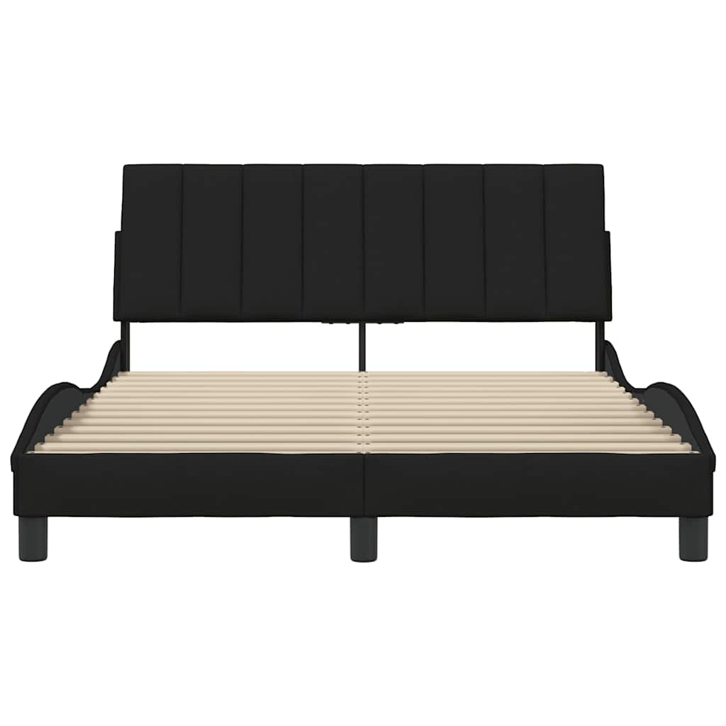 vidaXL Cadru de pat fără saltea, negru, 140x190 cm, textil