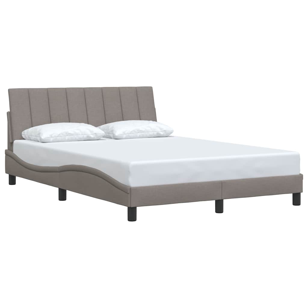 vidaXL Cadru de pat fără saltea, gri taupe, 140x190 cm, textil vidaXL Cadru de pat fără saltea, gri taupe, 140x190 cm, textil