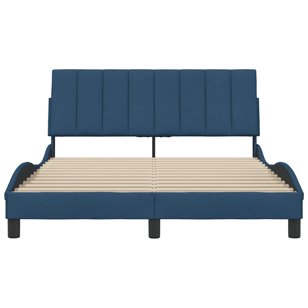 vidaXL Cadru de pat fără saltea, albastru, 140x190 cm, textil