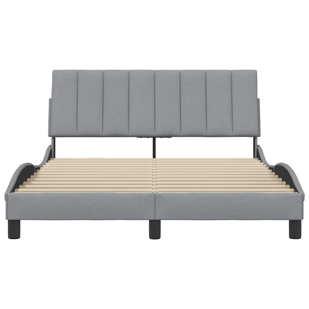 vidaXL Cadru de pat fără saltea, gri deschis, 140x200 cm, textil