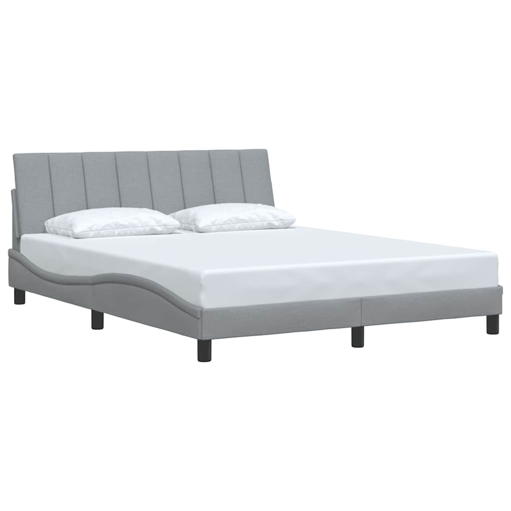 vidaXL Cadru de pat fără saltea, gri deschis, 160x200 cm, textil
