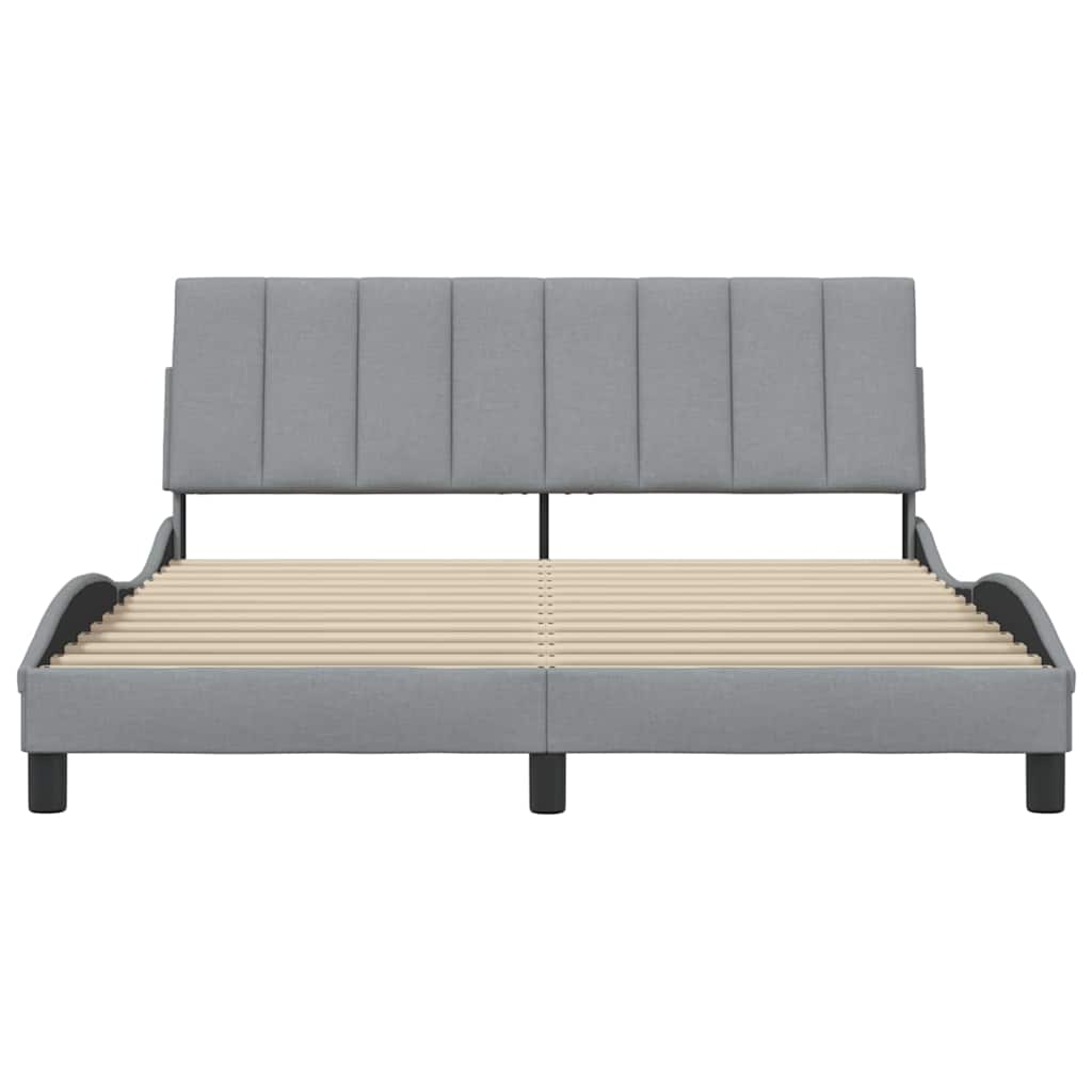 vidaXL Cadru de pat fără saltea, gri deschis, 160x200 cm, textil
