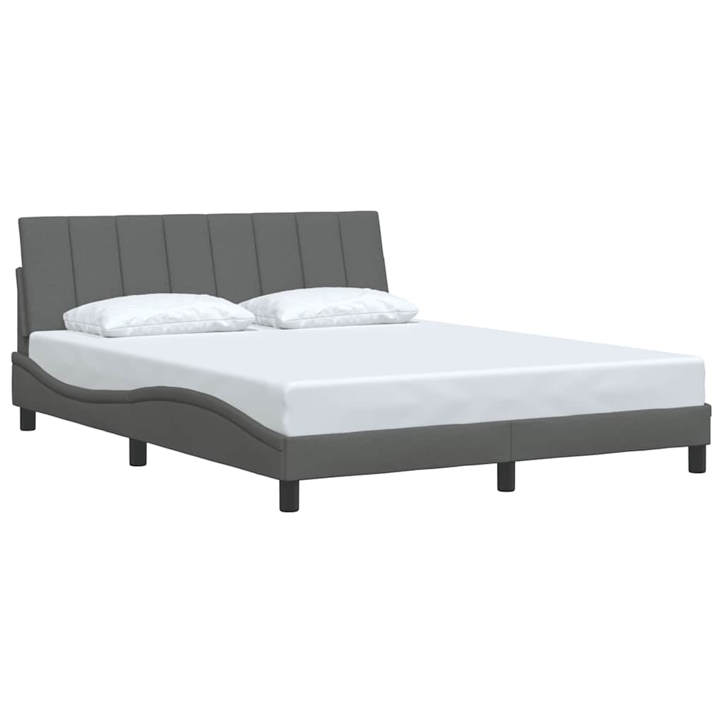 vidaXL Cadru de pat fără saltea, gri închis, 160x200 cm, textil