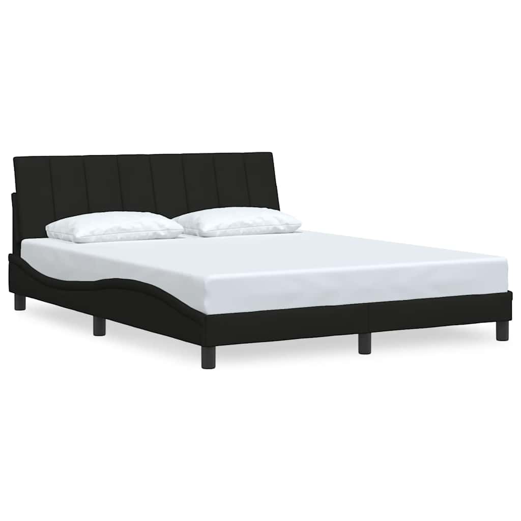 vidaXL Cadru de pat fără saltea, negru, 160x200 cm, textil vidaXL Cadru de pat fără saltea, negru, 160x200 cm, textil