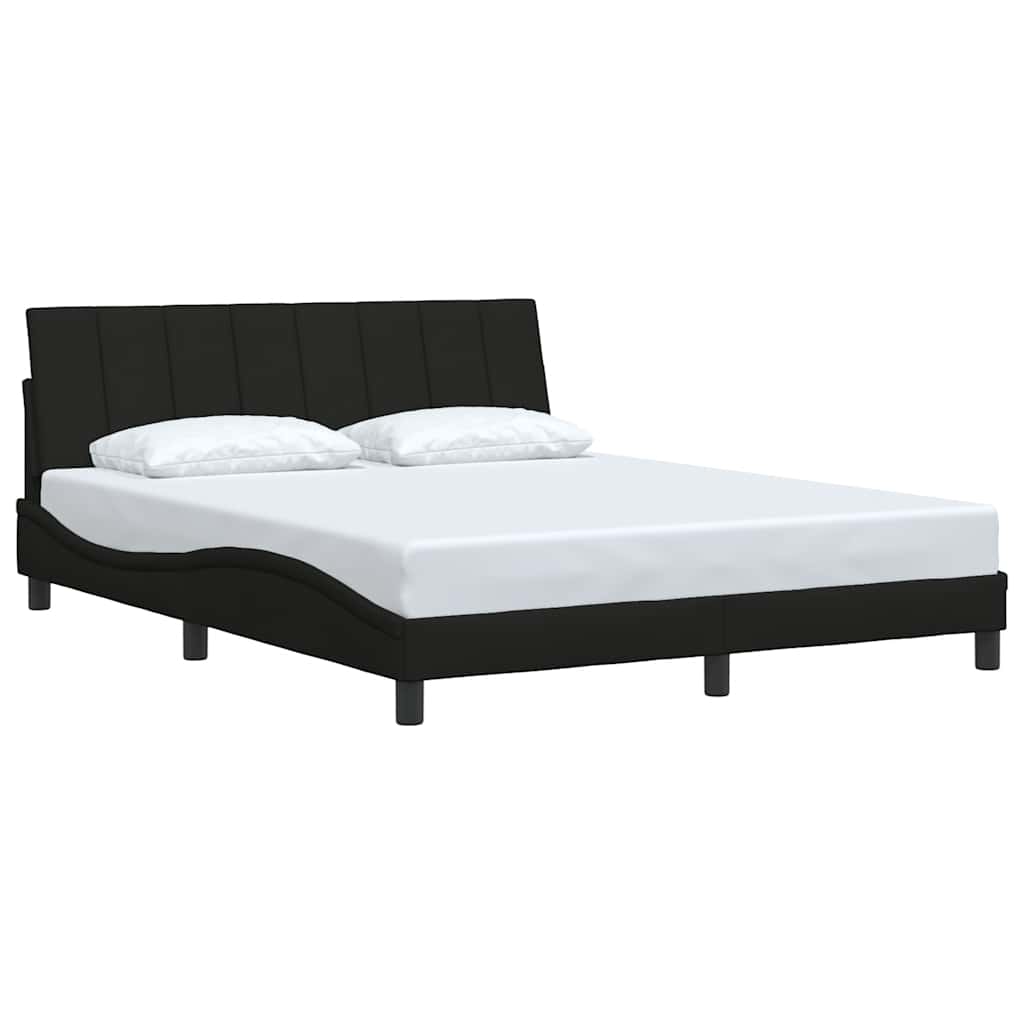 vidaXL Cadru de pat fără saltea, negru, 160x200 cm, textil vidaXL Cadru de pat fără saltea, negru, 160x200 cm, textil