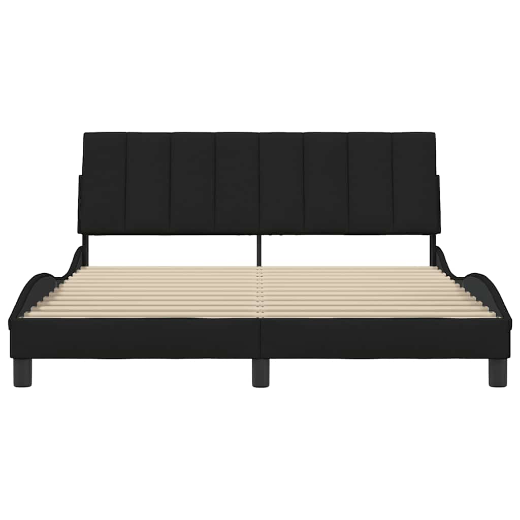 vidaXL Cadru de pat fără saltea, negru, 160x200 cm, textil vidaXL Cadru de pat fără saltea, negru, 160x200 cm, textil