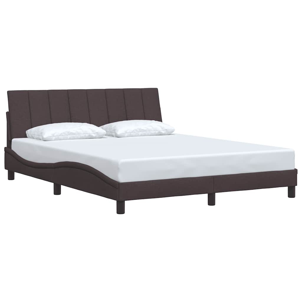 vidaXL Cadru de pat fără saltea, maro închis, 160x200 cm, textil vidaXL Cadru de pat fără saltea, maro închis, 160x200 cm, textil