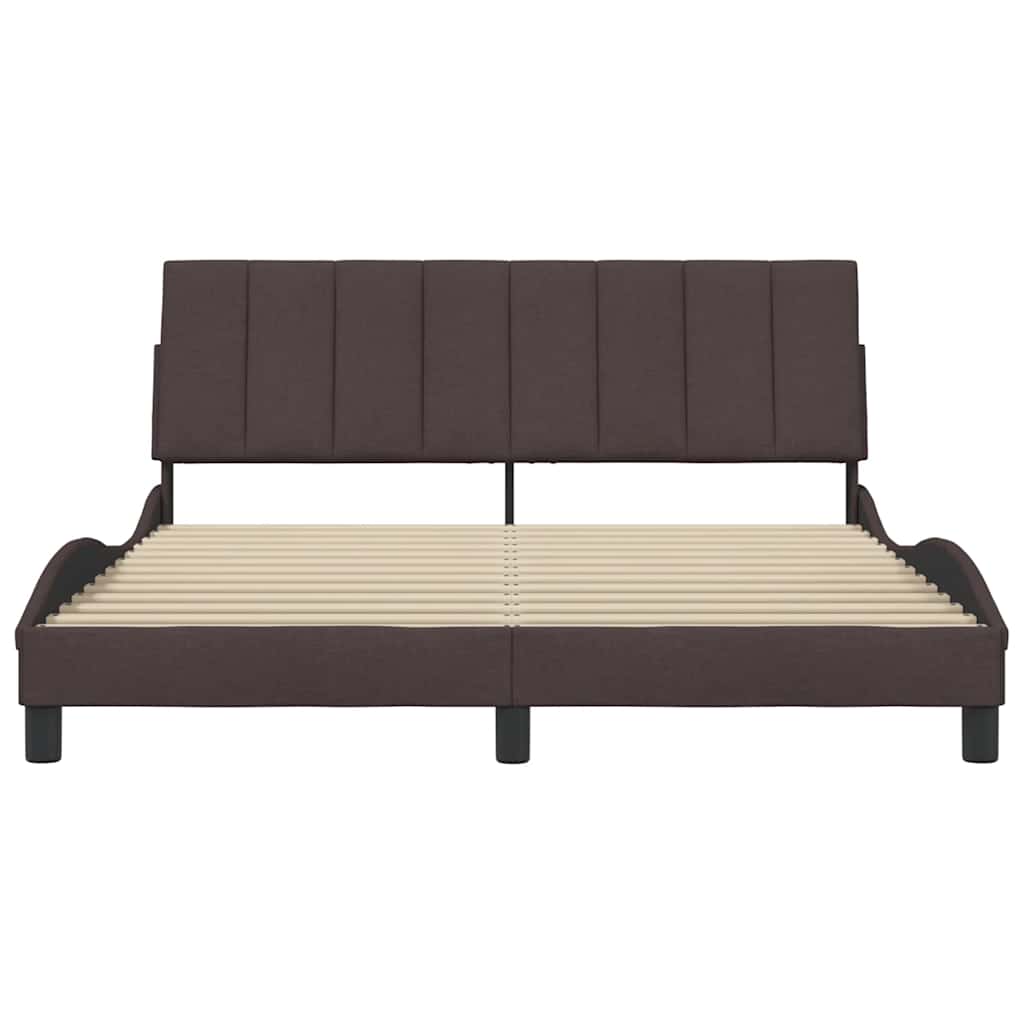 vidaXL Cadru de pat fără saltea, maro închis, 160x200 cm, textil vidaXL Cadru de pat fără saltea, maro închis, 160x200 cm, textil