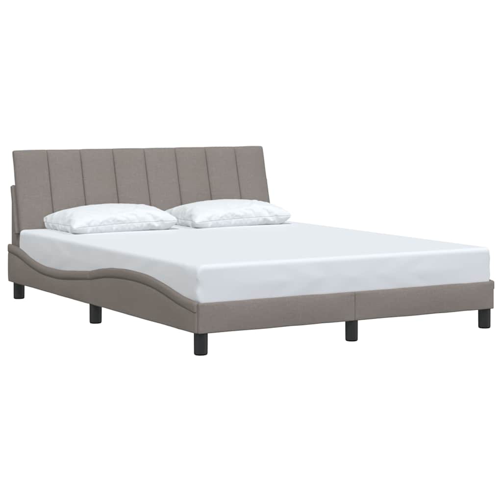 vidaXL Cadru de pat fără saltea, gri taupe, 160x200 cm, textil vidaXL Cadru de pat fără saltea, gri taupe, 160x200 cm, textil