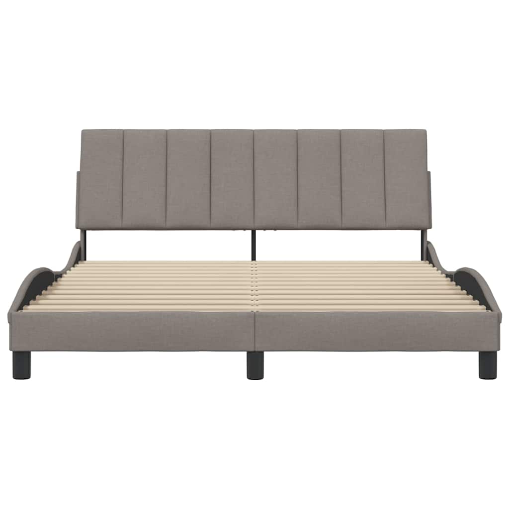 vidaXL Cadru de pat fără saltea, gri taupe, 160x200 cm, textil vidaXL Cadru de pat fără saltea, gri taupe, 160x200 cm, textil