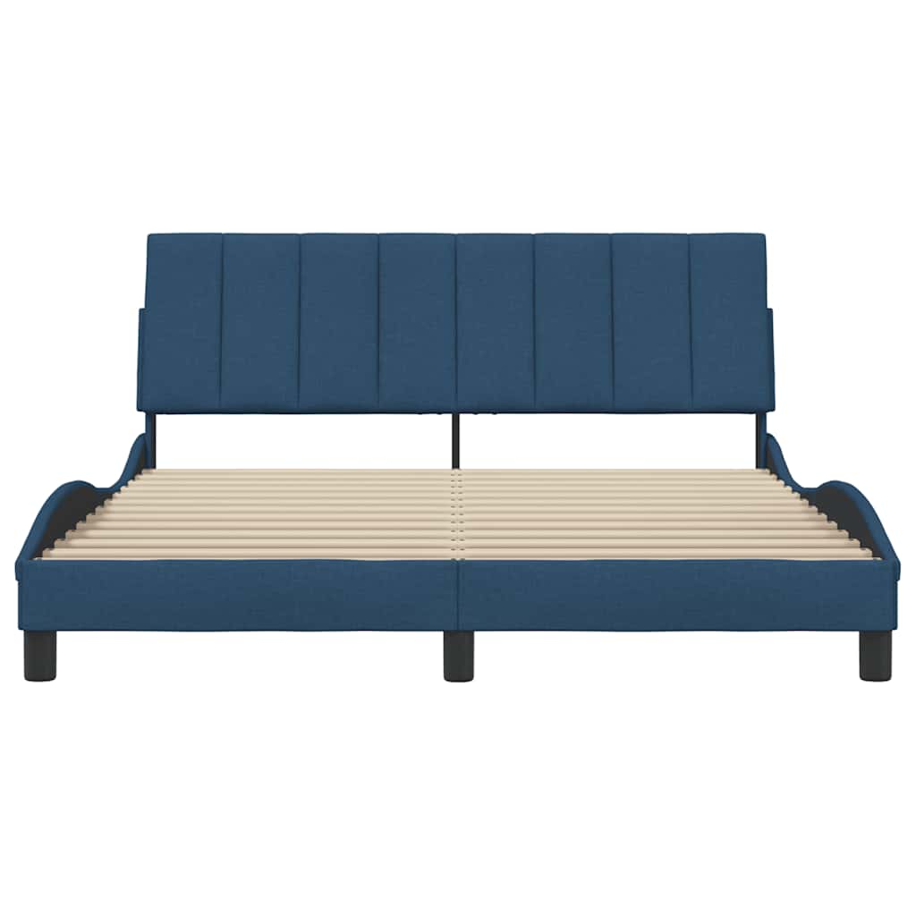 vidaXL Cadru de pat fără saltea, albastru, 160x200 cm, textil