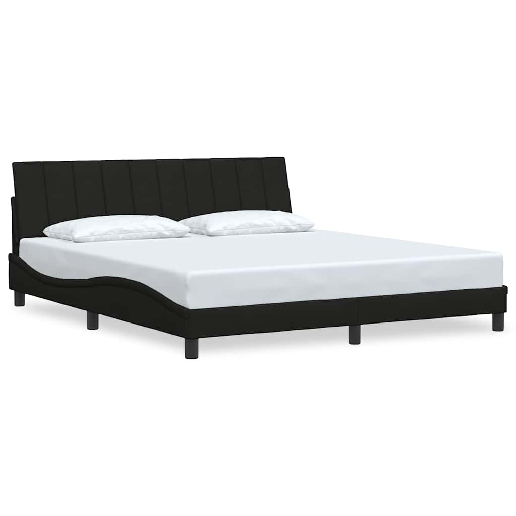 vidaXL Cadru de pat fără saltea, negru, 180x200 cm, textil vidaXL Cadru de pat fără saltea, negru, 180x200 cm, textil