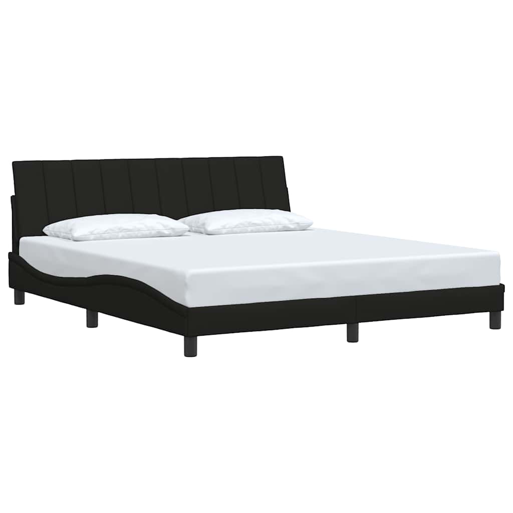 vidaXL Cadru de pat fără saltea, negru, 180x200 cm, textil vidaXL Cadru de pat fără saltea, negru, 180x200 cm, textil