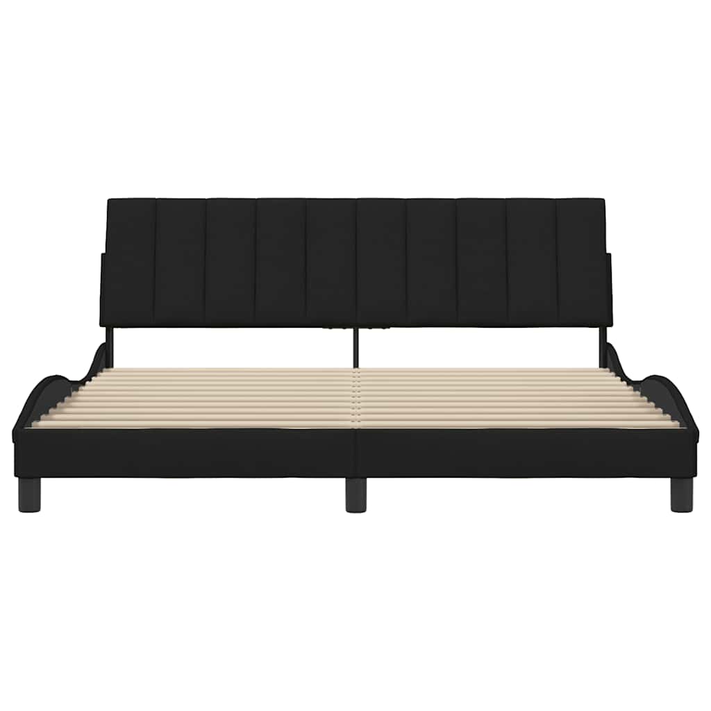 vidaXL Cadru de pat fără saltea, negru, 180x200 cm, textil vidaXL Cadru de pat fără saltea, negru, 180x200 cm, textil