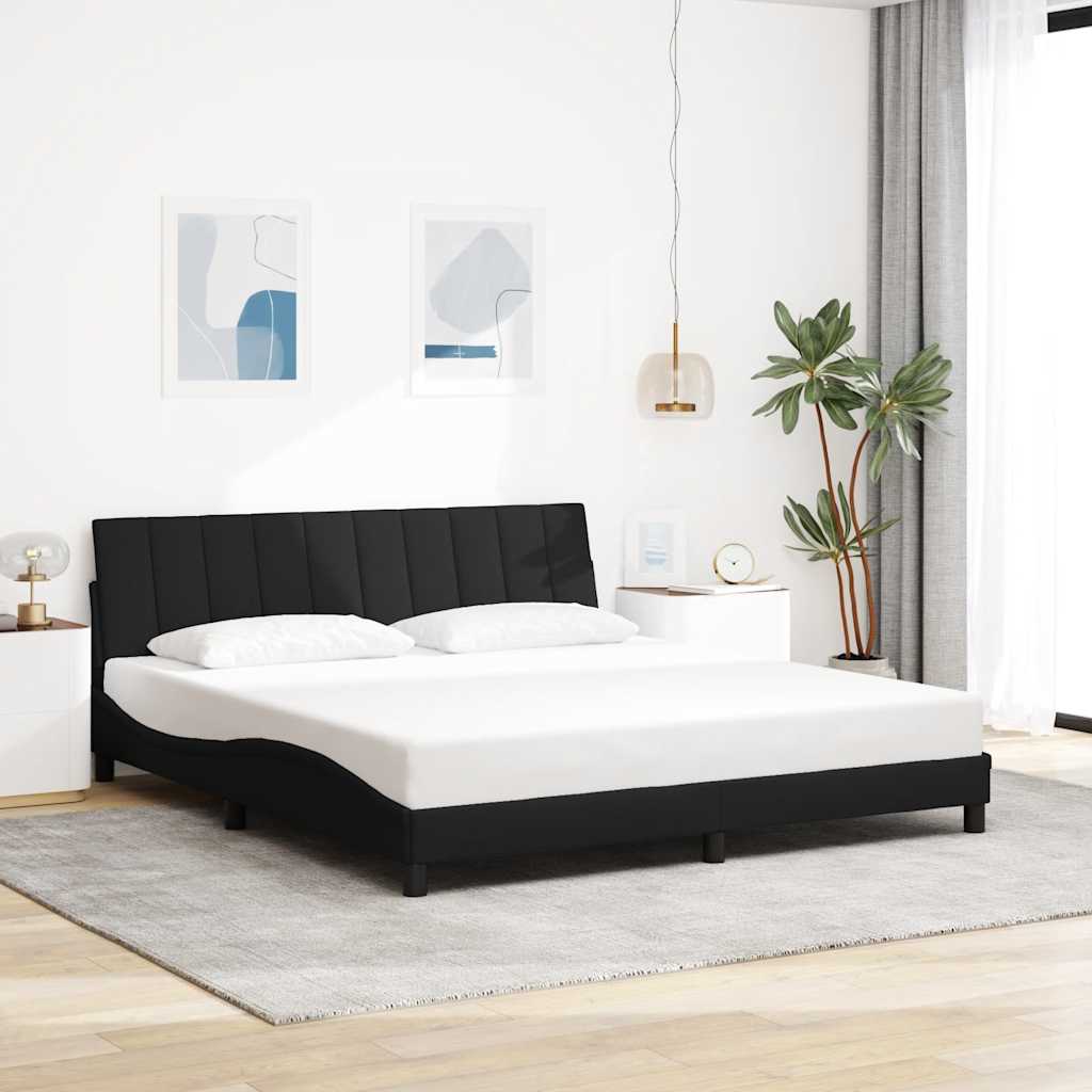 vidaXL Cadru de pat fără saltea, negru, 180x200 cm, textil vidaXL Cadru de pat fără saltea, negru, 180x200 cm, textil
