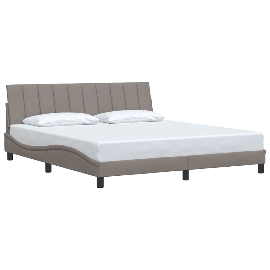 vidaXL Cadru de pat fără saltea, gri taupe, 180x200 cm, textil vidaXL Cadru de pat fără saltea, gri taupe, 180x200 cm, textil