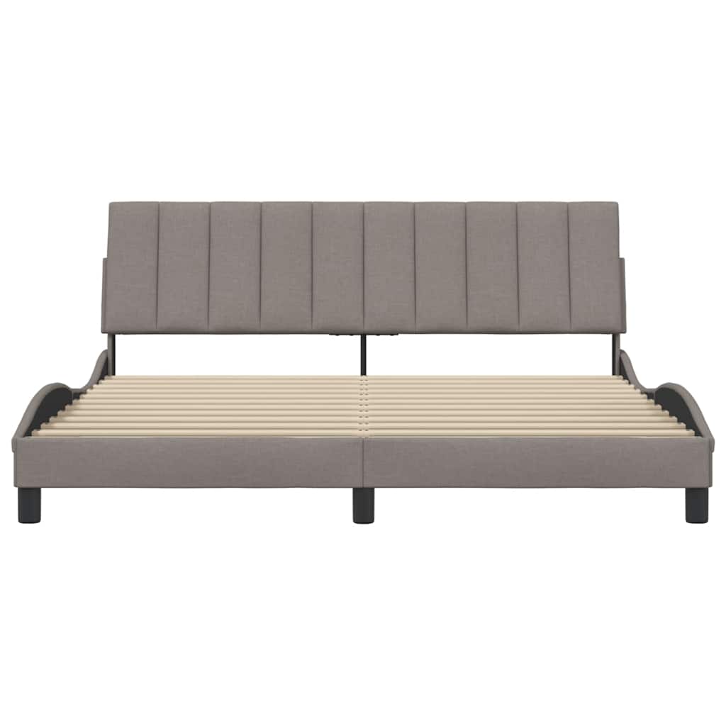 vidaXL Cadru de pat fără saltea, gri taupe, 180x200 cm, textil vidaXL Cadru de pat fără saltea, gri taupe, 180x200 cm, textil