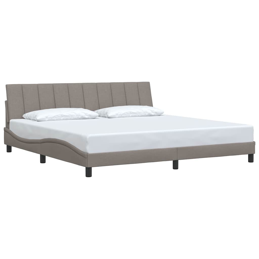 vidaXL Cadru de pat fără saltea, gri taupe, 200x200 cm, textil vidaXL Cadru de pat fără saltea, gri taupe, 200x200 cm, textil