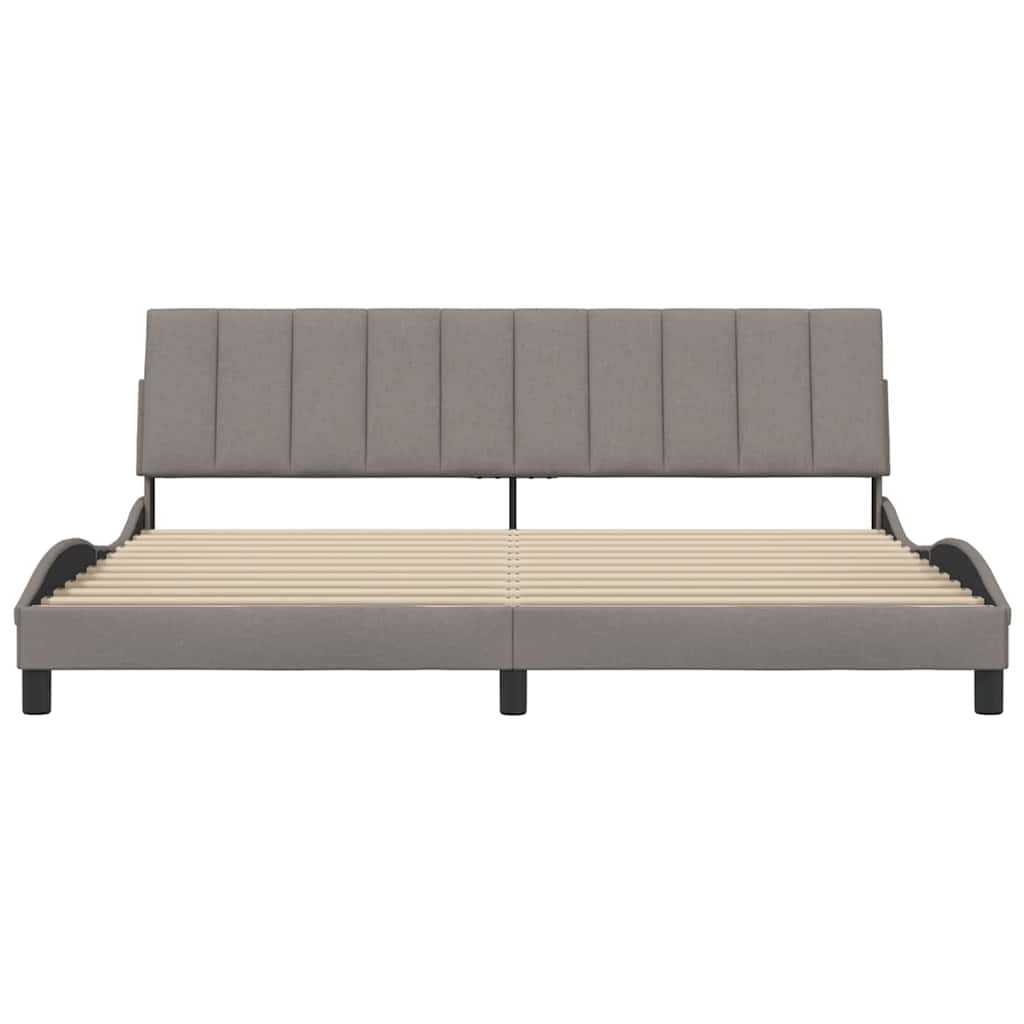vidaXL Cadru de pat fără saltea, gri taupe, 200x200 cm, textil vidaXL Cadru de pat fără saltea, gri taupe, 200x200 cm, textil