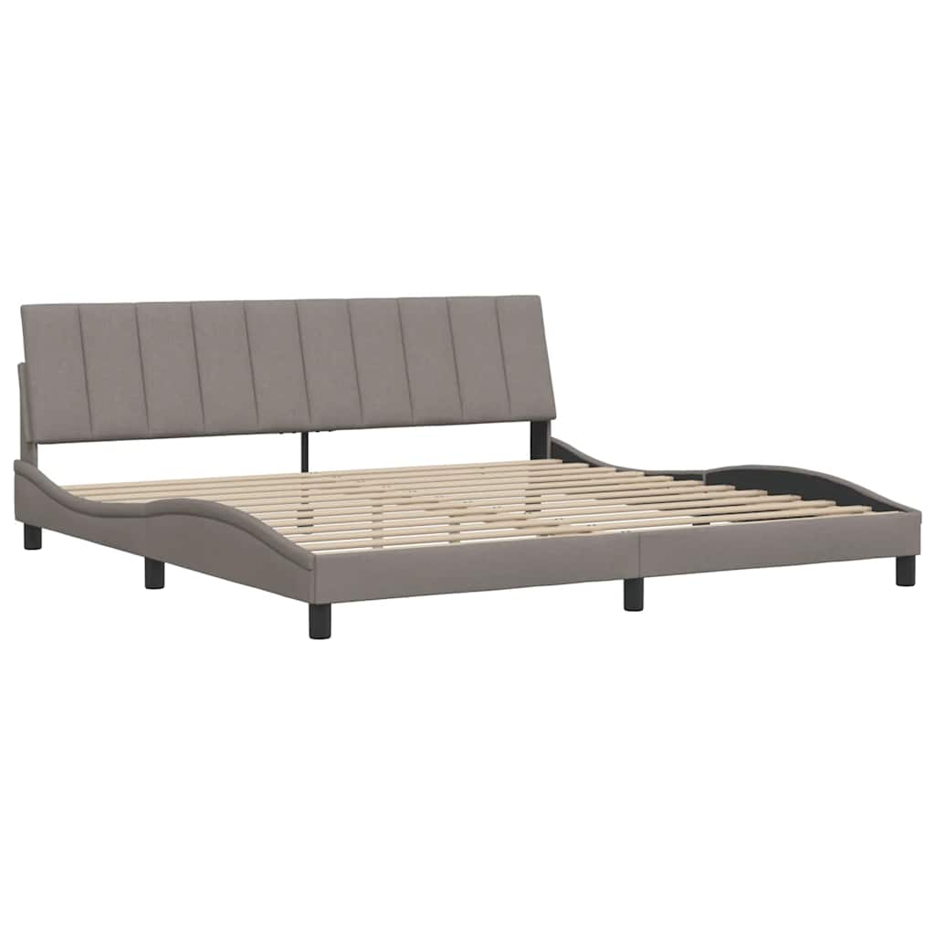 vidaXL Cadru de pat fără saltea, gri taupe, 200x200 cm, textil vidaXL Cadru de pat fără saltea, gri taupe, 200x200 cm, textil