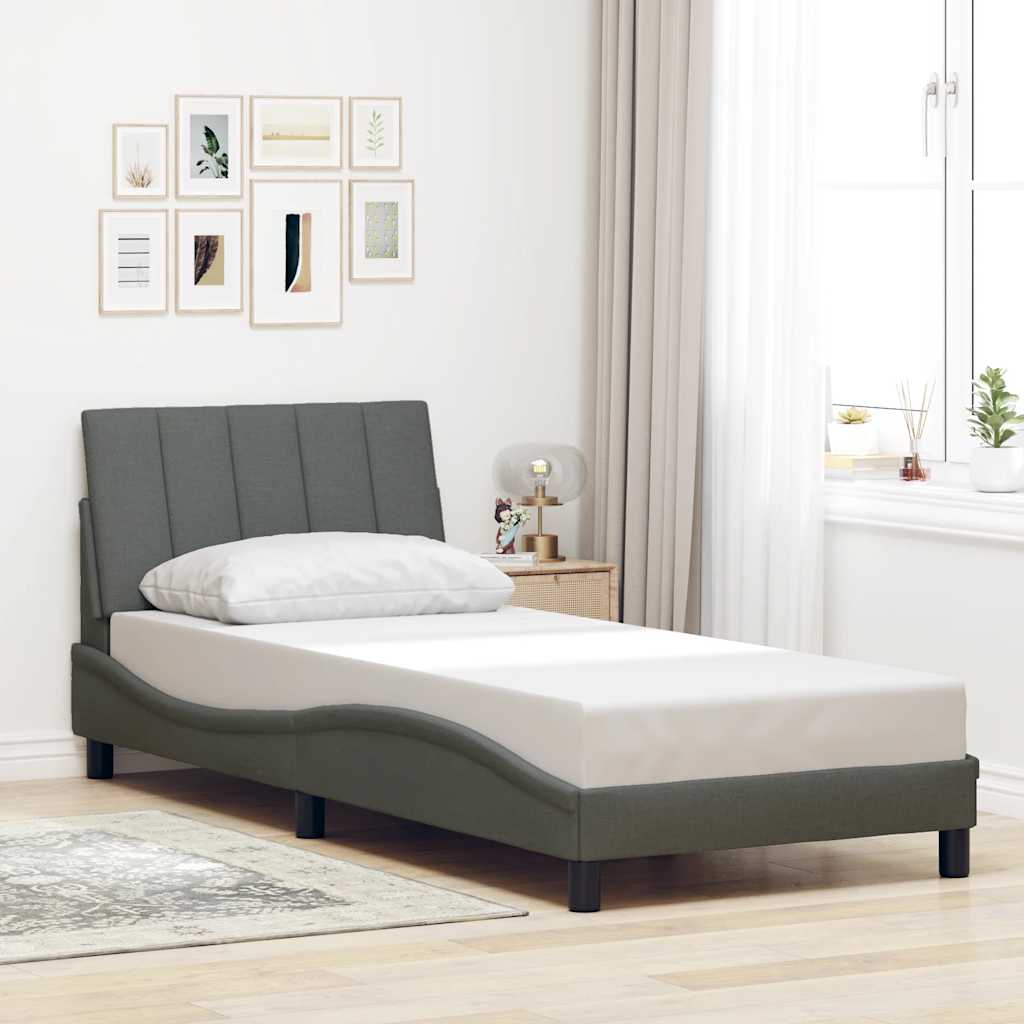 vidaXL Cadru de pat fără saltea, gri închis, 80x200 cm, textil vidaXL Cadru de pat fără saltea, gri închis, 80x200 cm, textil