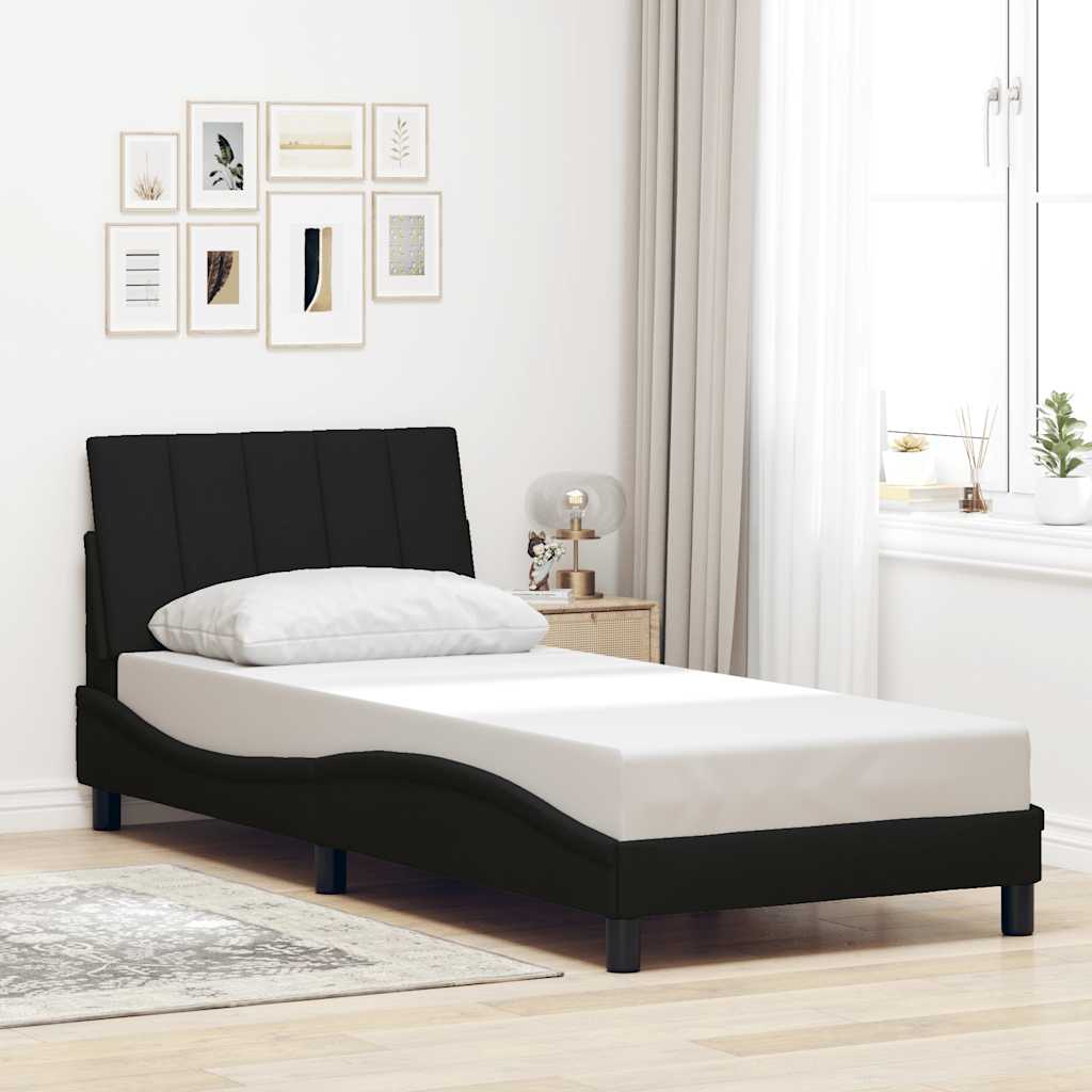 vidaXL Cadru de pat fără saltea țesătură neagră 80x200 cm vidaXL Cadru de pat fără saltea țesătură neagră 80x200 cm