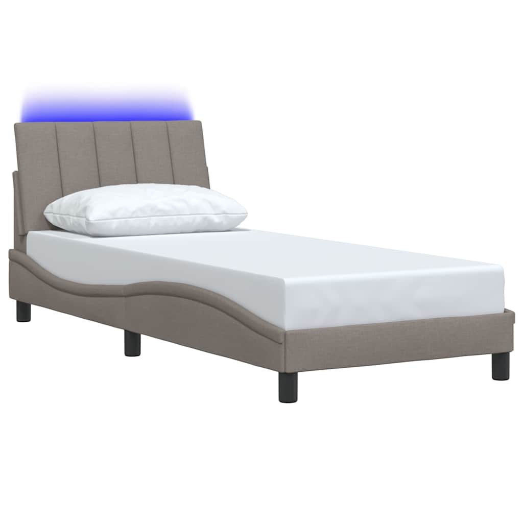vidaXL Cadru de pat fără saltea Taupe 80x200 cm țesătură