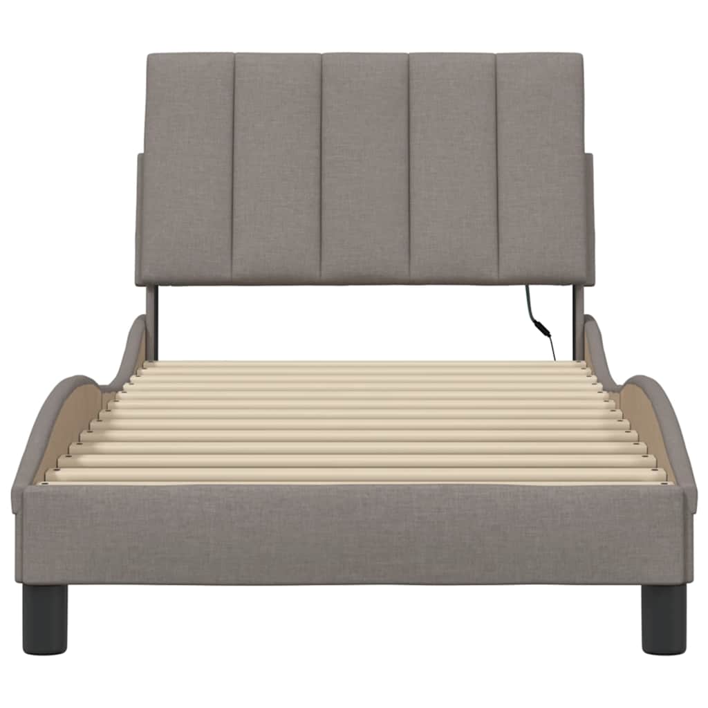 vidaXL Cadru de pat fără saltea Taupe 80x200 cm țesătură