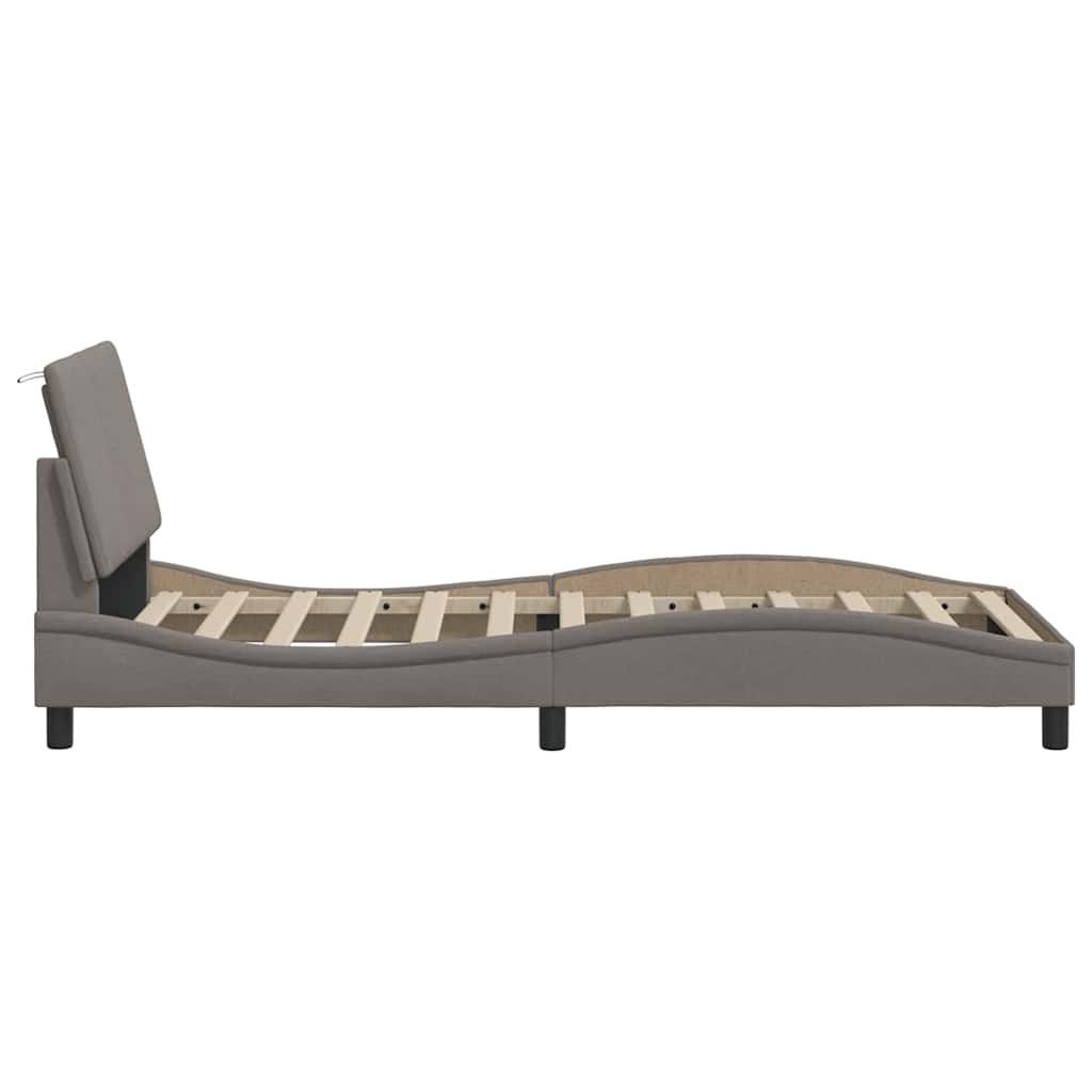 vidaXL Cadru de pat fără saltea Taupe 80x200 cm țesătură
