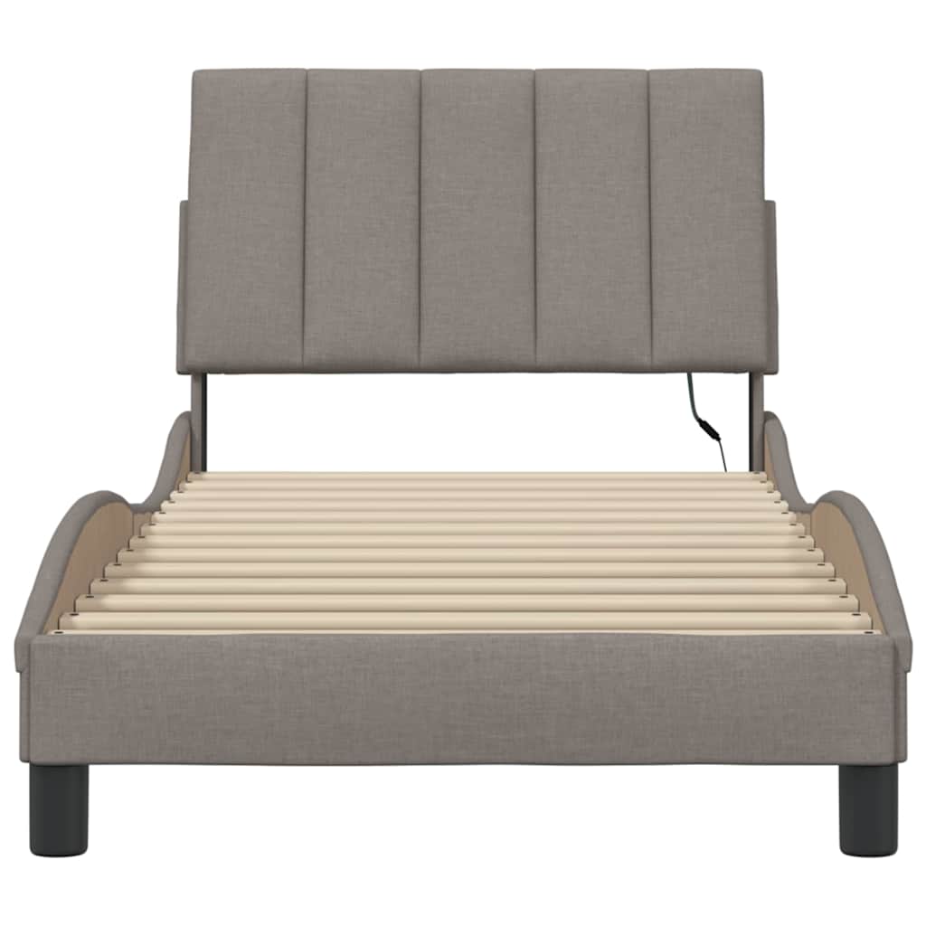vidaXL Cadru de pat fără saltea Taupe 90x190 cm Stofa