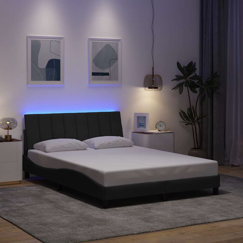 vidaXL Cadru de pat fără saltea, gri închis, 120x200 cm, textil