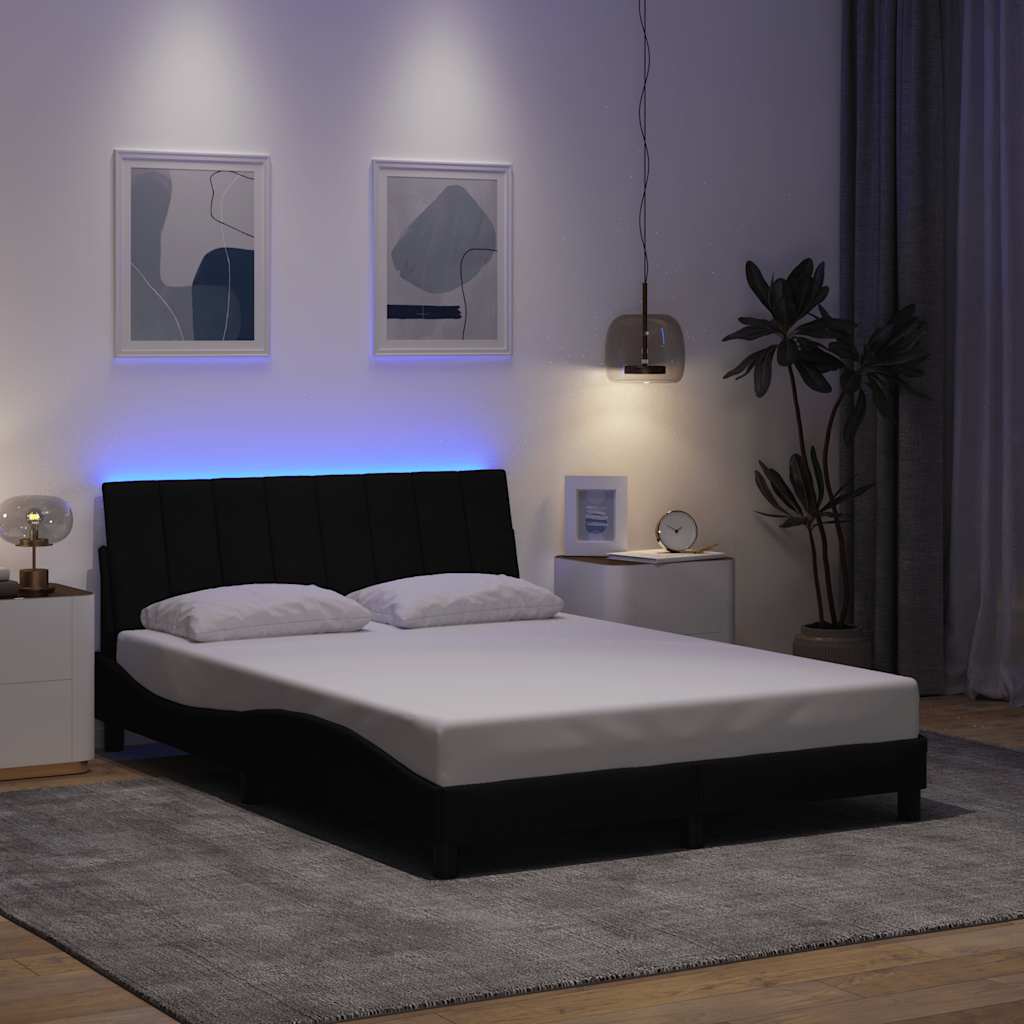 vidaXL Cadru de pat fără saltea, negru, 120x200 cm, textil