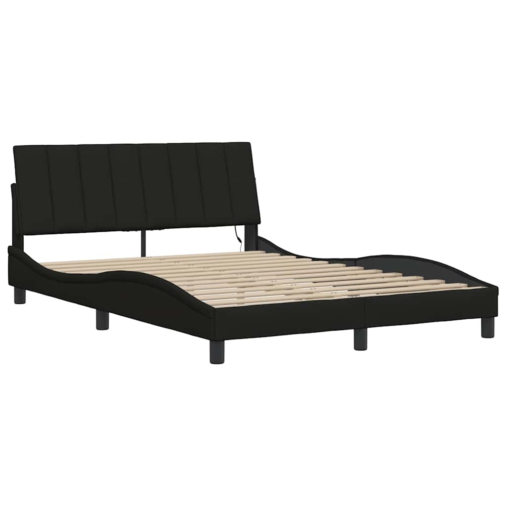 vidaXL Cadru de pat fără saltea, negru, 120x200 cm, textil
