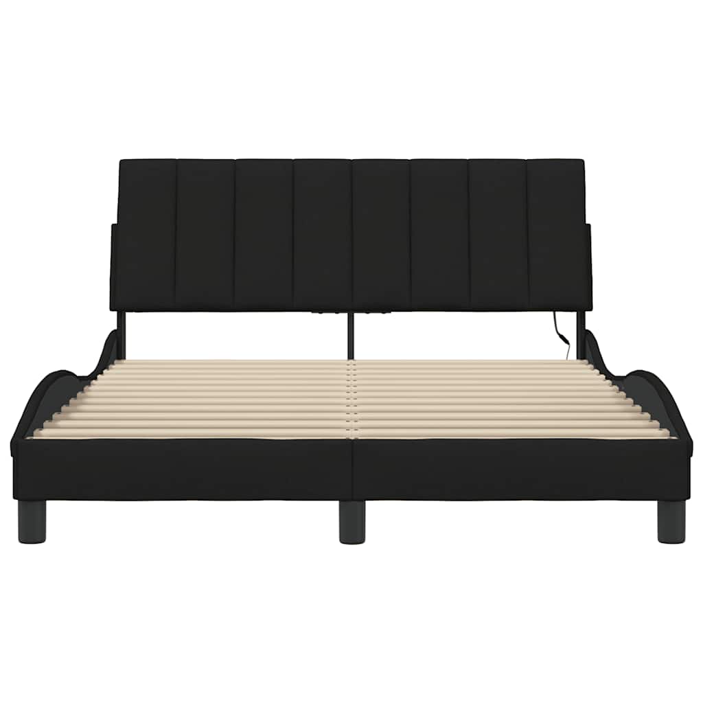 vidaXL Cadru de pat fără saltea, negru, 120x200 cm, textil