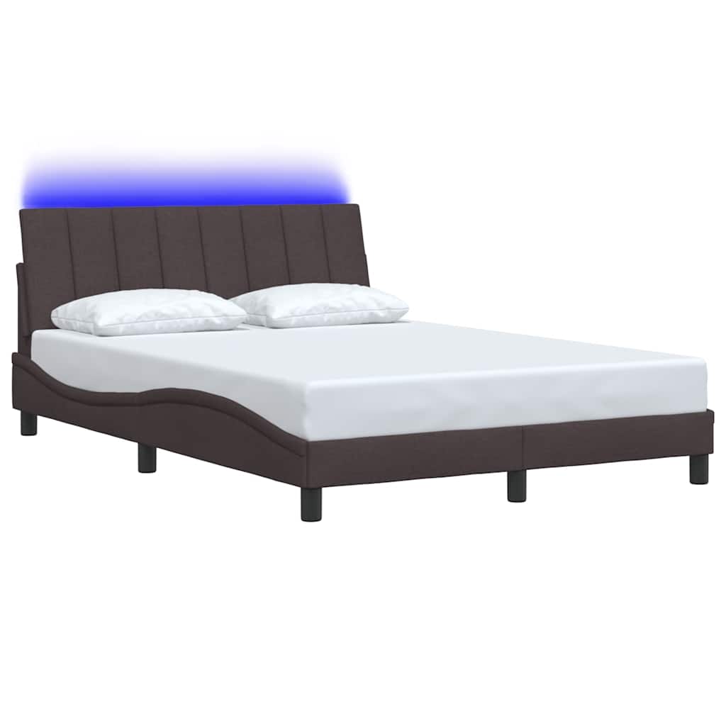 vidaXL Cadru de pat fără saltea, maro închis, 120x200 cm, textil vidaXL Cadru de pat fără saltea, maro închis, 120x200 cm, textil