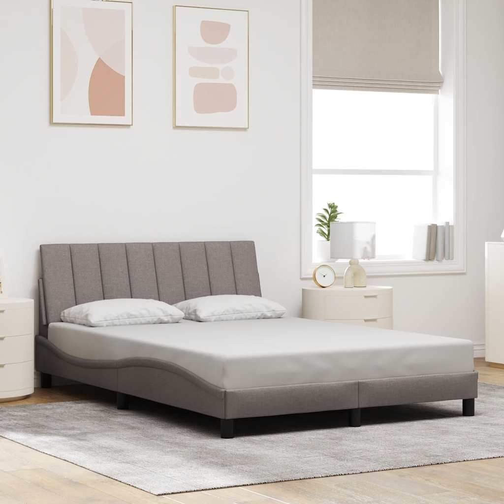 vidaXL Cadru de pat fără saltea, gri taupe, 120x200 cm, textil vidaXL Cadru de pat fără saltea, gri taupe, 120x200 cm, textil