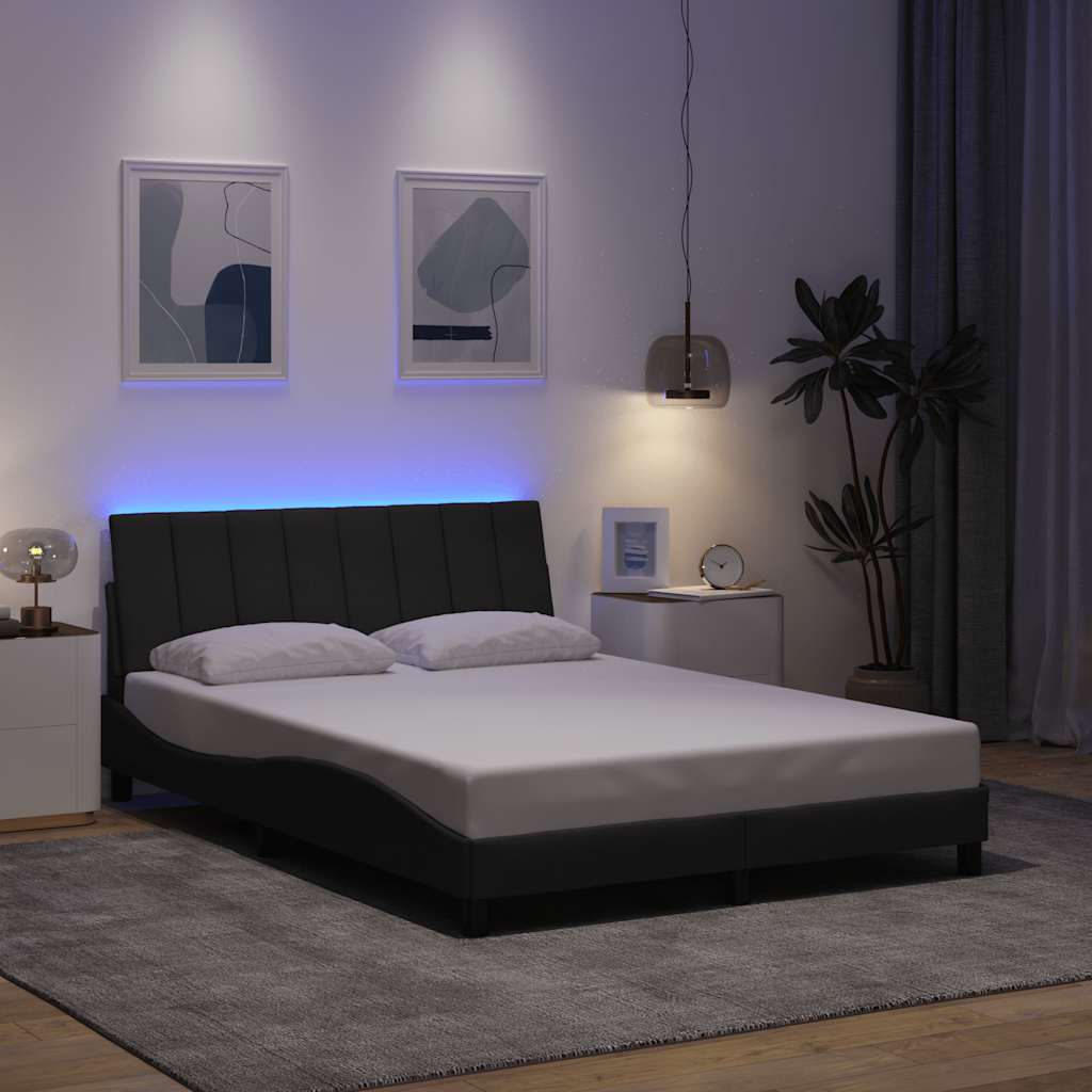 vidaXL Cadru de pat fără saltea, gri închis, 140x190 cm, textil