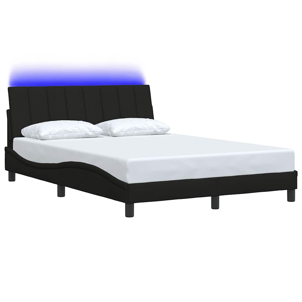 vidaXL Cadru de pat fără saltea, negru, 140x190 cm, textil