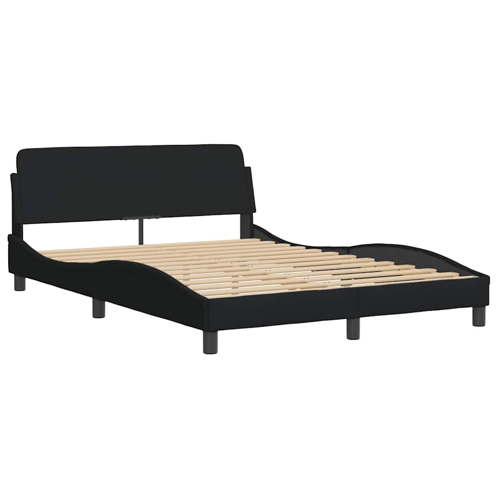 vidaXL Cadru de pat fără saltea, negru, 140x190 cm, textil