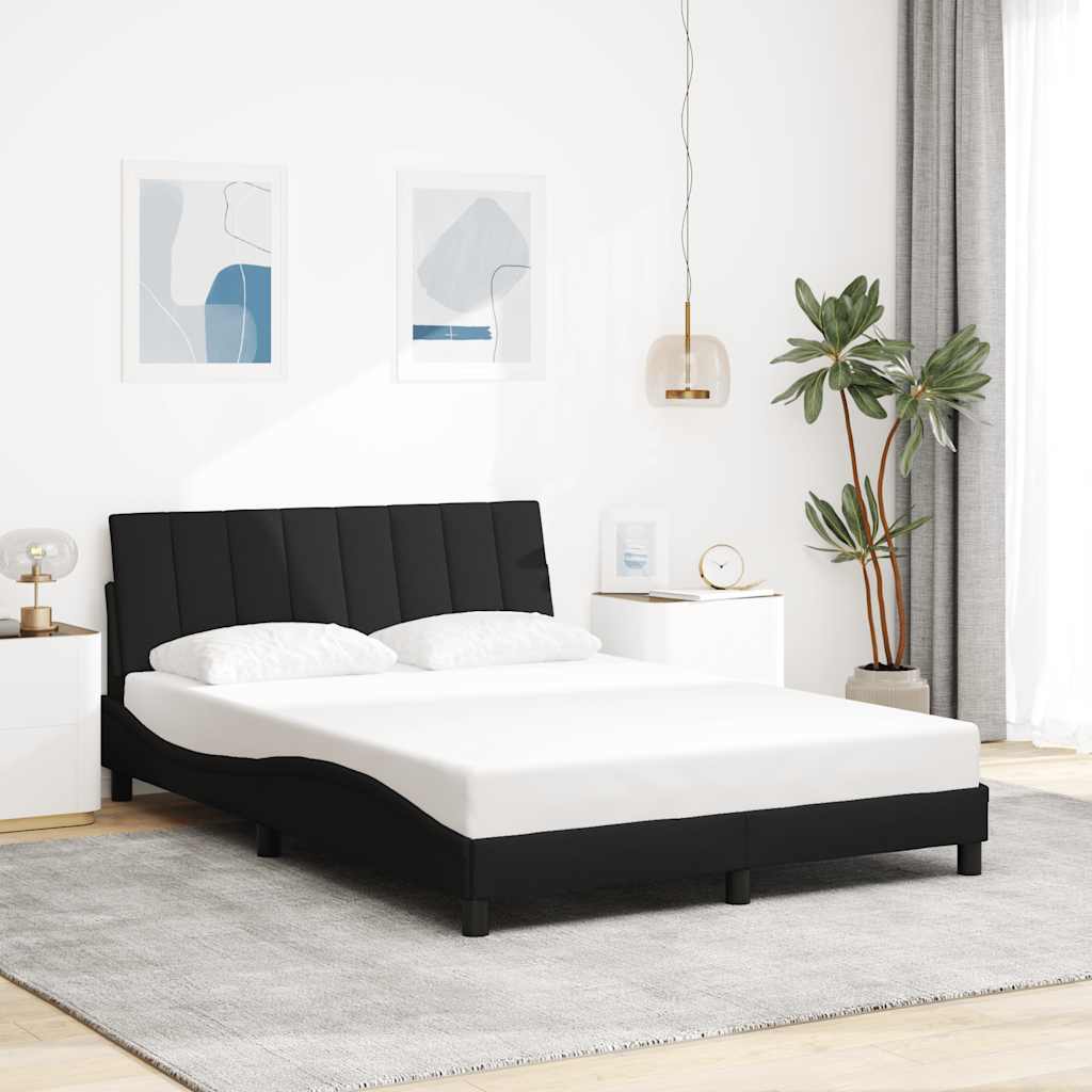 vidaXL Cadru de pat fără saltea, negru, 140x200 cm, textil vidaXL Cadru de pat fără saltea, negru, 140x200 cm, textil