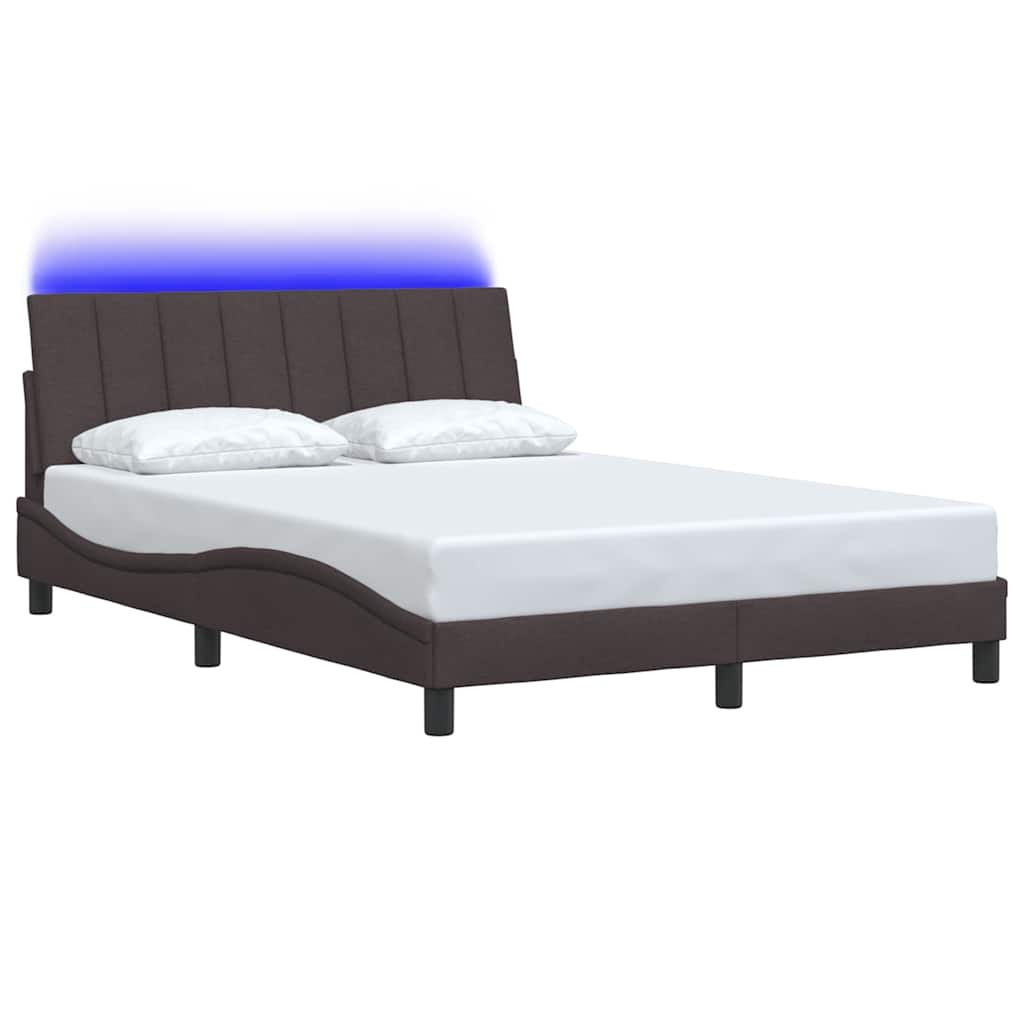 vidaXL Cadru de pat fără saltea, maro închis, 140x200 cm, textil vidaXL Cadru de pat fără saltea, maro închis, 140x200 cm, textil