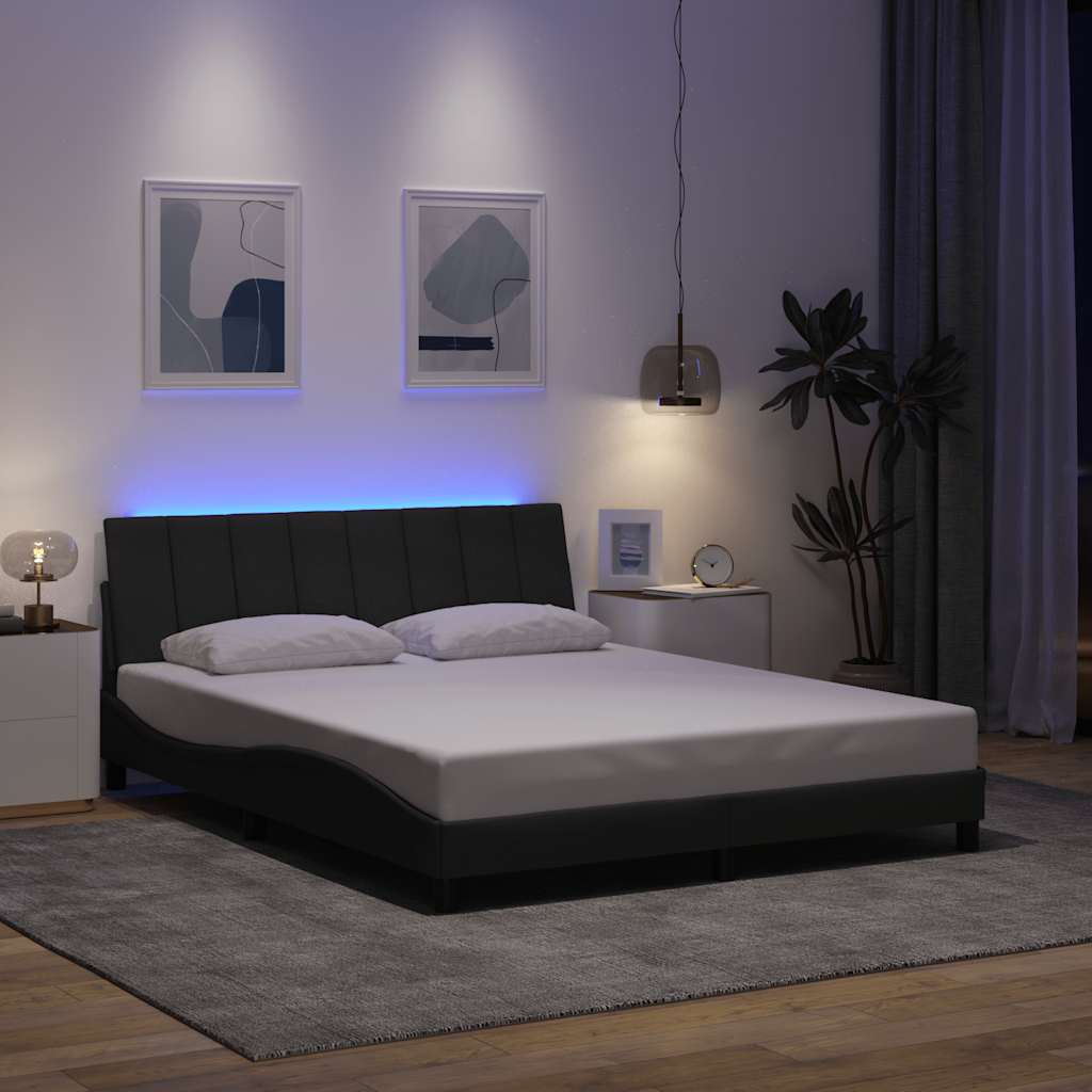 vidaXL Cadru de pat fără saltea, gri închis, 160x200 cm, textil